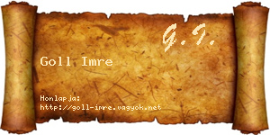 Goll Imre névjegykártya