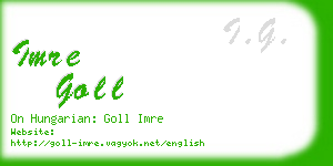 imre goll business card